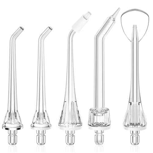 COSLUS Original Water Flosser Replacement Tips: Replacement Heads Compatible with COSLUS, Aquasonic, Nicwell, Oralfree, WELLFINE, Hangsun, Tovendor Water Dental Pick, Flosser Accessory, 5 Mix Jet Tips