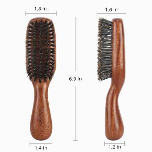 Hair Brush for Men- Slick Back Hair Brush - Boar Bristles Brush for Fine Thin Medium Hair, Nature Boar Hairbrush for Beard Styling