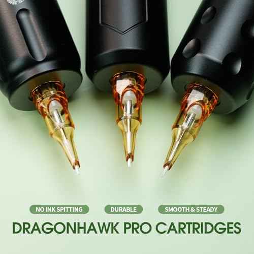 Dragonhawk A1 Pro Tattoo Kit Cordless Complete Pro Tattoo Gun Pen Machine Kit Cartridge Tattoo Machine Needles for Beginners