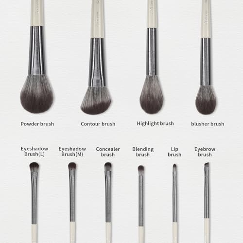 DUcare Makeup Brushes Set Professional 10pcs Synthetic, Foundation Blush Face Contour Powder Brush Eyeshadow Eyeliner Eyebrow Lip Liquid Cream Blending Essential