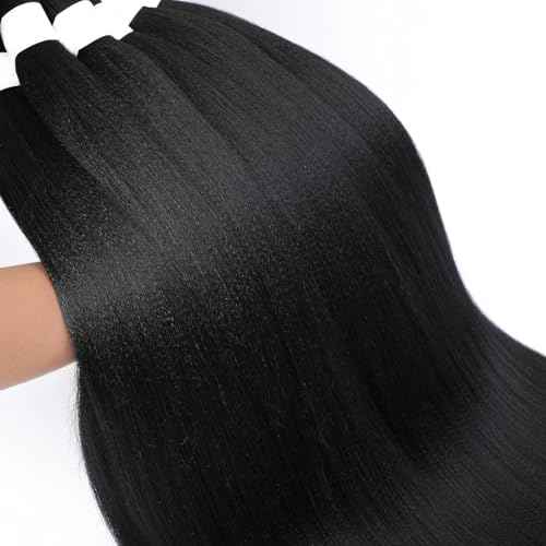 Pre Stretched Braiding Hair Long Braid 30 Inch 6 Packs Professional Braiding Hair Extensions Synthetic Crochet Twist Braids (Open 60", 1B#)