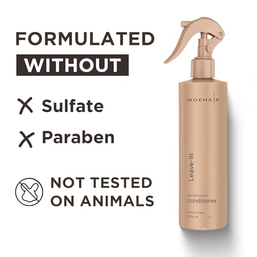 MOEHAIR Leave-In Conditioner Spray for Frizzy Hair 12 Fl Oz | Detangling & Moisturizing, Protein-Infused
