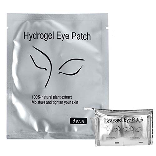 Eyelash Extension Eye Pad, 100 Pairs Under Eye Pads, Lint Free DIY False Lash Extension Beauty Makeup Hydrogel Gel Eye Patches with Transparent Cosmetic Bag