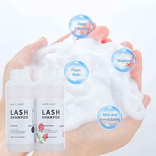 Arison Eyelash Eyelash Extension Shampoo 600ml / Eyelid Foaming Cleanser/Wash for Extensions and Natural Lashes/Paraben & Sulfate Free Safe Makeup & / Professional & Self Use (Rose)