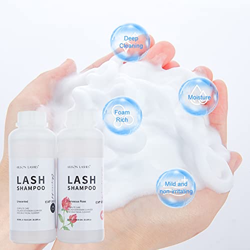 Arison Eyelash Eyelash Extension Shampoo 600ml / Eyelid Foaming Cleanser/Wash for Extensions and Natural Lashes/Paraben & Sulfate Free Safe Makeup & / Professional & Self Use (unscented)¡¦