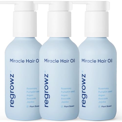 Regrowz Natural Hair Growth Oil - Rosemary, Argan & Jojoba, 3 Pack