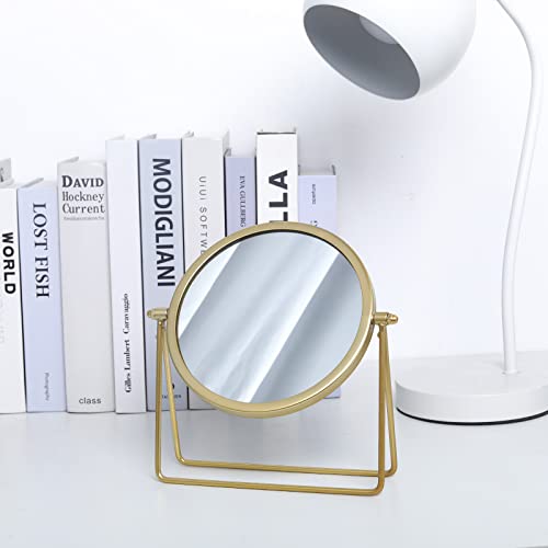Gold Vintage Makeup Mirror - 6.1 Inch Round Cosmetic Mirror