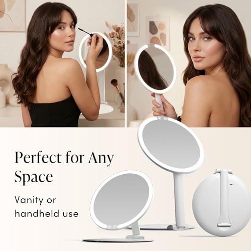 Fancii Abigail 8" LED Makeup Mirror, Rechargeable Travel Vanity
