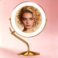 DEXHOM 9" Lighted Makeup Mirror - 1X/10X Magnification, 100 LEDs, Gold