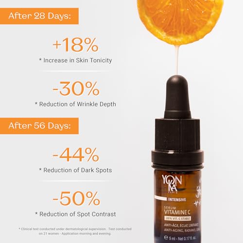 Yon-Ka 20% Vitamin C Serum | Highly Concentrated Anti-Aging Face Treatment to Even Tone, Firm Skin Texture and Boost Collagen | Made with 99% Narural Ingredients