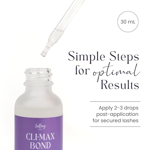 LivBay Climax Bond XL, Professional Eyelash Extension Bonder, Bonder for Lash Extensions, Fast Curing & Retention Booster, Sensitive Eye Friendly Lash Bond, 30ml