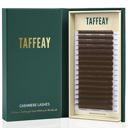 Colored Lash Extensions 0.03/0.05/0.07/0.15 Individual Cashmere Eyelash Extension 8-15mm Mixed Length Tray C/D/CC Curl-16 Rows,Professional Supplies for Lash Techs(Light Brown 0.03 CC 8-15mm)