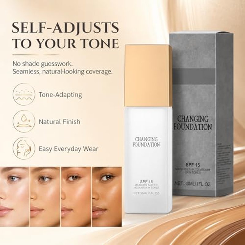 Color Changing Foundation with SPF 15 - Lightweight Hydrating Formula