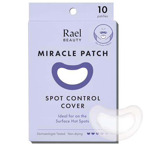 Rael Pimple Patches, Miracle Patches Large Spot Control Cover - Hydrocolloid Acne Patches for Face, Strip for Breakouts, Zit, Blemish Spot, Facial Stickers, All Skin Types, Vegan (10 Count)