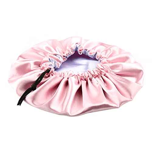 Medium Kids Satin Bonnet Sleeping Cap for Natural Hair Teens Child Adjustable Satin Cap for Night Sleeping Reversible Double Layer Pink/Purple