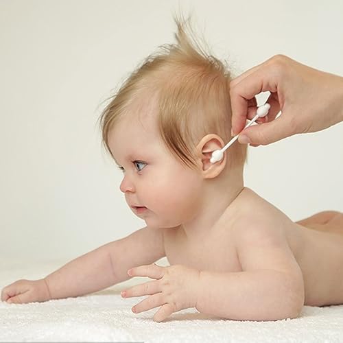 Biodegradable Baby Cotton Swabs with Large Tips - 224 Count