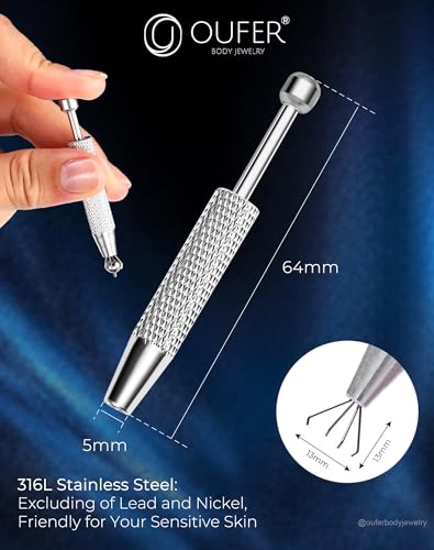 OUFER Piercing Ball Grabber Tool Kit 16G 18G