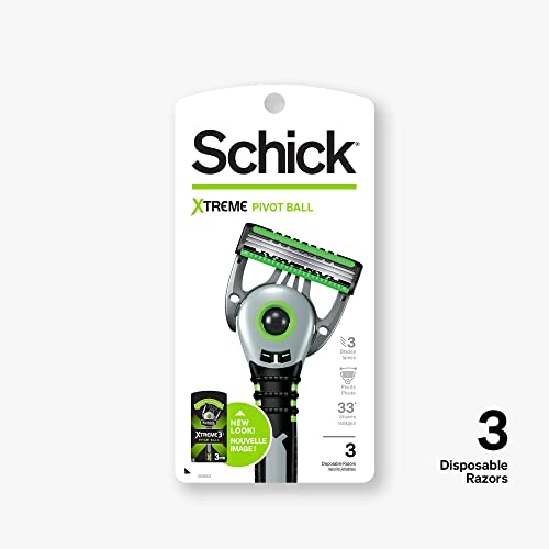 Schick Xtreme Pivot Ball Razor ? Disposable Razors Men, Pivot Razor, Schick Pivot Ball, 3 Count