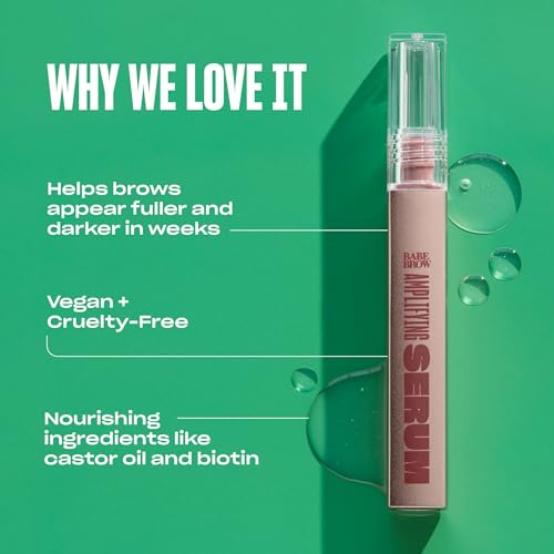 BABE ORIGINAL Eyebrow Serum 0.1 Fl Oz - Thicker, Fuller Brows with Castor Oil & Biotin