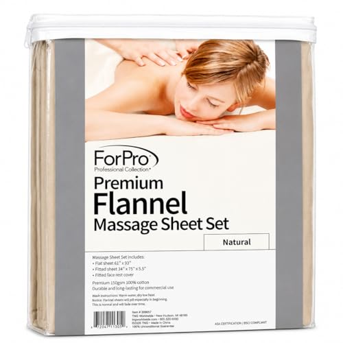 ForPro Premium Flannel 3-Piece Massage Sheet Set