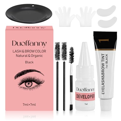 2-in-1 Eyebrow & Eyelash Color Kit - Natural Black, DIY Tint
