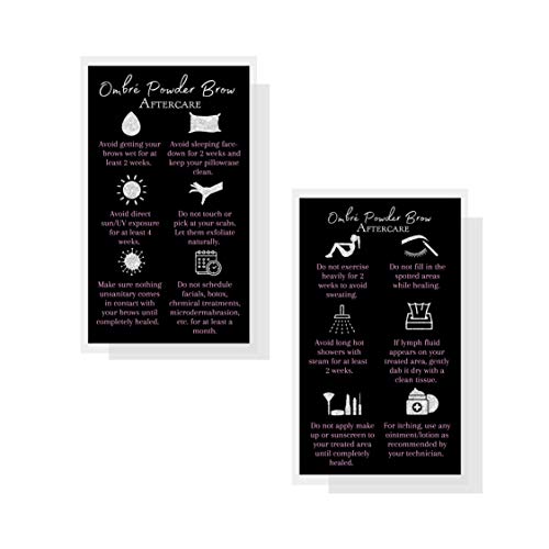 Ombre Powder Brow Aftercare Cards 50 Pack