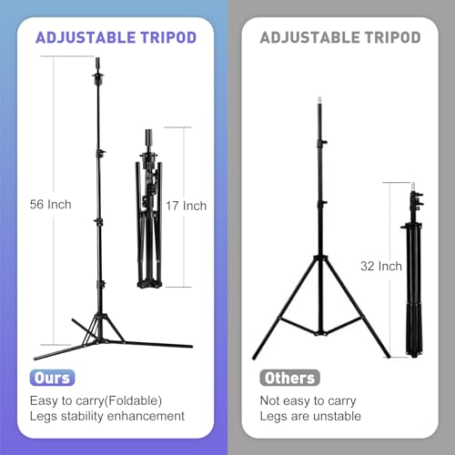 Neverland Beauty & Health 63 Inch Wig Stand Tripod,Metal Adjustable Mannequin Foldable Head Stand with Set for Cosmetology Hairdressing Training