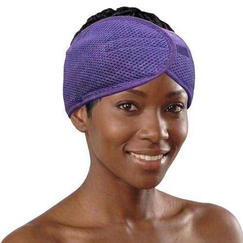 Donna Deluxe Foam Velcro Headband - Silk Hair Wraps for Face Wash & Styling