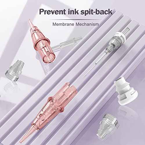 EZ Tattoo Cartridge Needles - 20Pcs #10 (1RL) Permanent Makeup SMP Bugpin Round Liner 0.3MM Microblading Hair Scalp for Pink Tattoo Supplies - PINKI 1001RL