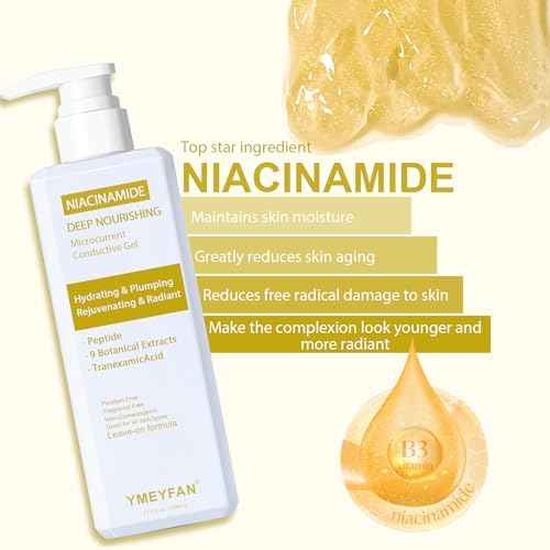 500ML Conductive Gel, Deep Nourishing Facial Leave-On Gel Primer for Microcurrent Devices, Hydrating Rejuvenating Radiance Serum, Niacinamide, Peptide & 9 Botanical Extracts, Paraben & Fragrance Free