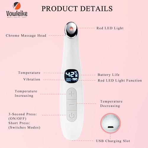 Heated Eye Wand, 3-in-1 Vibrating Massage Lift