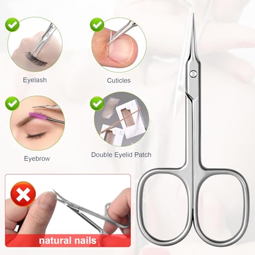CGBE Curved Cuticle Scissors - Extra Fine Pointed Stainless Steel Trimmer