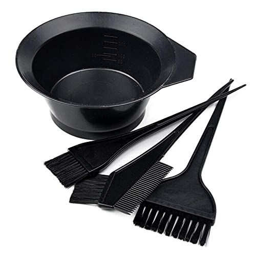 Hair Dye Color Brush and Bowl Set - Black - Hair Coloring Tools Kit