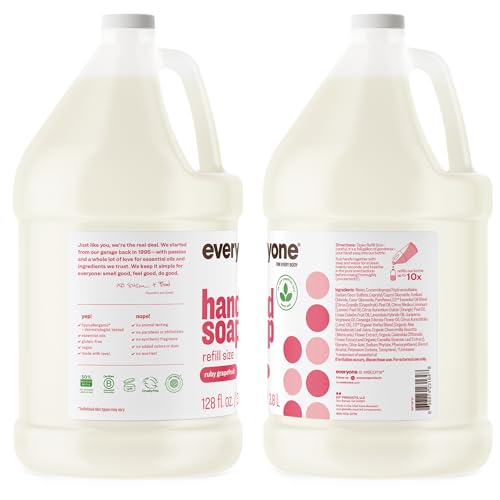 Everyone Liquid Hand Soap Refill, 1 Gallon, Ruby Grapefruit, made with Essential Oils for kitchen and bathroom