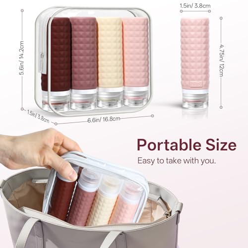 TSA Approved Travel Bottles 90ml Set - Leak Proof Silicone Toiletry Containers