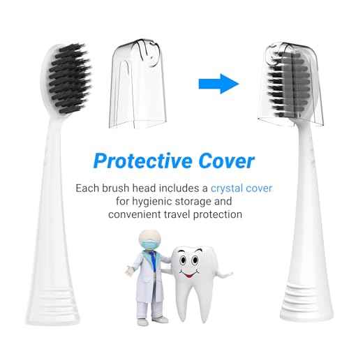Replacement Brush Heads for Burst Original & Pro Sonic Electic Toothbrushes, 5 Count with Travel Covers, White for Adults