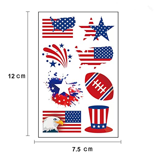 90pcs Patriotic Temporary Tattoos - Red White Blue 4th of July