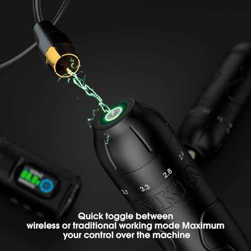 INKin Tattoo Gun Kit, Inkflexo Wireless Tattoo Machine with 6 Adjustable Strokes 2.0mm - 4.2mm Rotary Tattoo Pen Kit with 2Pcs Batteries 1600mAh Power Supply OLED Display for Beginners and Artists