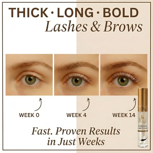 Eyeluxe Lash & Brow Serum (Pack of 2) - 100% Water-Based & Oil-Free (No Milia Risk), Hormone-Free Formula for Sensitive Eyes - Advanced Peptide Complex (2 x 5ml)