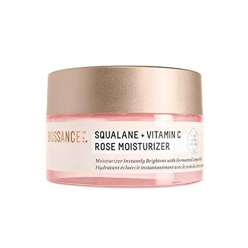 BIOSSANCE Squalane + Vitamin C Rose Face Moisturizer ? Antioxidant-Rich Day/Night Face Lotion ? Hydrates and Smooths Fine Lines ? Even Skin Tone & Reduce Discoloration ? For Radiant Skin, 1.69 Fl Oz