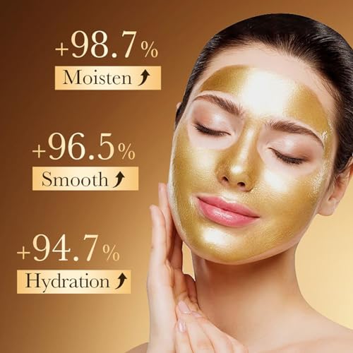 WEERSHUN Gold Peel-Off Mask, Peel Off Face Mask, Golden Exfoliating Mask, Gold Foil Peel Off Face Mask (1PCS)