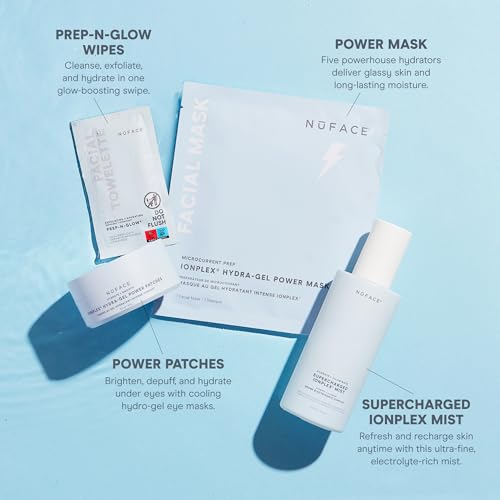 NuFACE IonPlex Hydra-Gel Power Under Eye Patches - Gel Under Eye Mask for Puffy Eyes & Dark Circles - Cooling Wrinkle Patches & Hydrating Treatment Pads to Energize, Brighten & Tighten (60 Count)