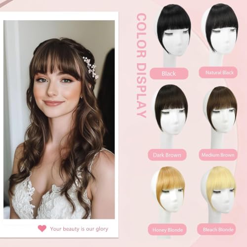 Clip-On Bangs | 100% Real Human Hair Curved Fringe for Daily Wear