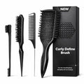 FJMYRXY 4-in-1 Detangler Brush Set for Curly Hair - Lightweight & Vented