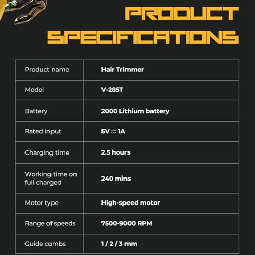 VGR 285T Professional Beard Trimmer for Men, Ceramic Blade