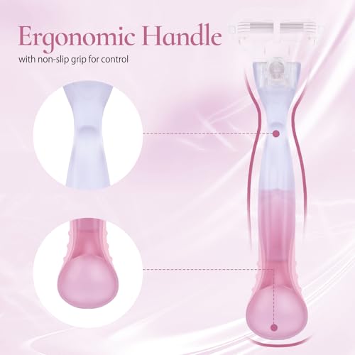 Pink Replacement Razor Handle for Venus Razors - Non-slip Ergonomic Grip