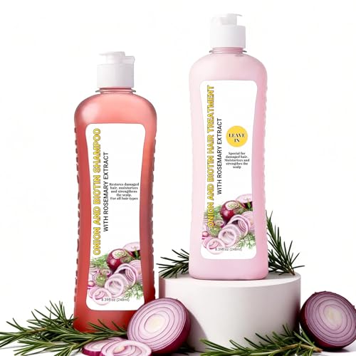 GROEI Onion Biotin & Rosemary Shampoo and Conditioner Set - Hydrating Hair Care for Dry, Damaged Hair