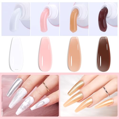 Makartt Poly Nail Gel Kit - 4 Colors Builder Gel Set for Extensions