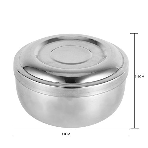 Stainless Steel Shaving Bowl, Men Wet Shaving Soap Mug Bowl Silver Metal Face Cleaning Health Care Shave Tool With Lid, Shaving Soap Dish, Shaving Foam Bowl