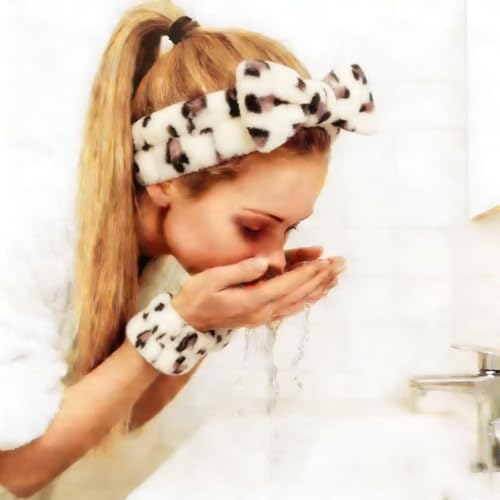 Beige Leopard 7-Piece Spa & Hair Accessory Set for Women & Girls